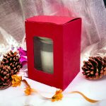 CYLINDRICAL BOX - PLAIN RED (Small : 4.75"x3.25"x3.25")