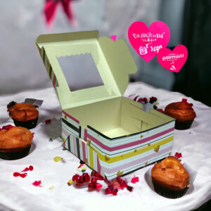 PINK HEART-4 MUFFIN WITH WINDOW