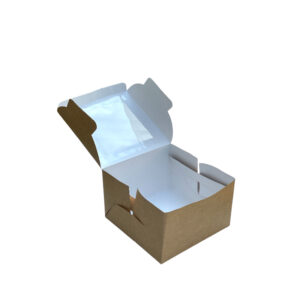 BROWN (WHITE)-1/2 KG CAKE BOX WITH WINDOW