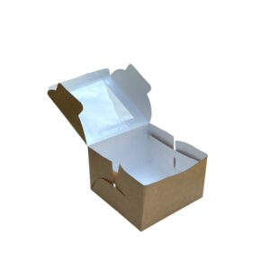 WHITE (BROWN) - 2 KG CAKE BOX WITH WINDOW